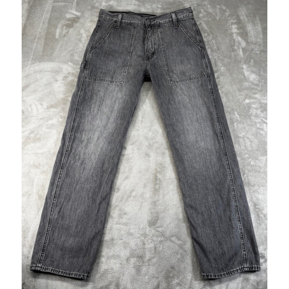 Levis 555 Big E Carpenter Jeans Mens 30x32 black Slanted pocket Premium Straight